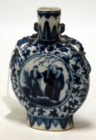 Lot 155 - A Chinese export blue and white moonflask,...
