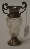 Lot 171 - An Edwardian cut glass and silver mounted vase,...