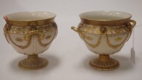 Lot 181 - A near-pair of Wedgwood Victoria ware twin...