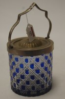 Lot 189 - A Victorian cut glass biscuit barrel, having...