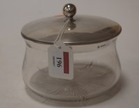 Lot 196 - A George V cut glass silver mounted dressing...