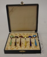 Lot 197 - A cased set of six mid-20th century silver...