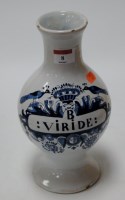 Lot 8 - A Dutch blue & white tin glazed apothecary...