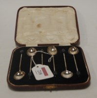 Lot 218 - A cased set of six early 20th century silver...