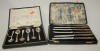 Lot 219 - A cased set of six George V silver teaspoons,...