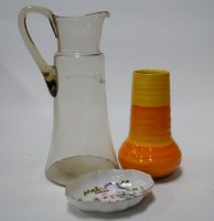 Lot 24 - A 1930s Shelley pottery vase of ribbed form on...
