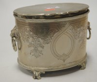 Lot 228 - A late Victorian silver plated biscuit barrel,...