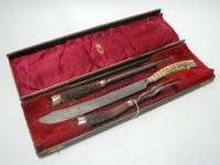 Lot 229 - A late Victorian horn handled three piece...