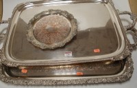 Lot 236 - A Victorian silver plated twin handled serving...