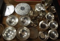 Lot 241 - A box of miscellaneous silver plated wares, to...