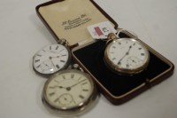Lot 278 - A George V silver cased open faced pocket...