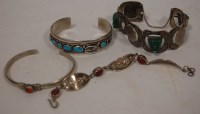 Lot 287 - A ladies sterling silver and turquoise set...