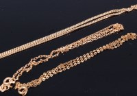Lot 303 - A 9ct gold fine curblink neck chain; together...
