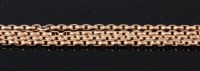 Lot 308 - A yellow metal belcher link guard chain,...