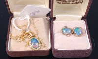 Lot 311 - An opal pendant in 9ct gold mount, on yellow...