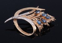 Lot 325 - A 9ct gold, sapphire and diamond point set...