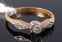 Lot 336 - An 18ct gold and platinum diamond solitaire...
