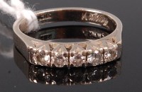 Lot 348 - A modern 14ct white gold and diamond five...