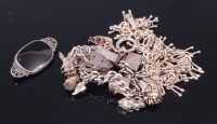 Lot 364 - A silver charm bracelet, sundry chains, and a...