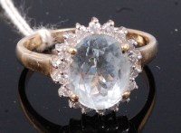 Lot 368 - A modern 9ct gold, aquamarine and diamond...