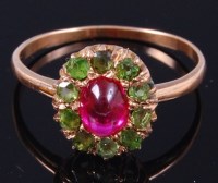 Lot 392 - A ladies Russian 14ct gold dress ring, the...