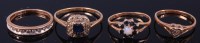Lot 396 - A ladies 9ct gold and diamond set half...
