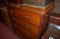 Lot 1409 - An Edwardian walnut square front chest by Jas...
