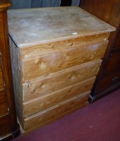 Lot 1411 - A modern pine chest of four long drawers,...