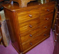 Lot 1413 - A Victorian mahogany round cornered chest of...