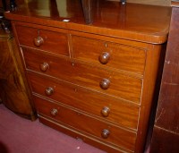 Lot 1417 - A Victorian mahogany round cornered chest of...
