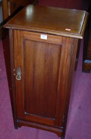Lot 1432 - An Edwardian walnut single door bedside...