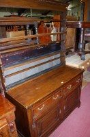 Lot 1435 - An antique joined oak dresser, the three-tier...