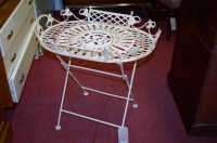 Lot 1436 - A contemporary cream painted metal folding...