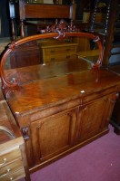 Lot 1438 - A Victorian mahogany round cornered mirror...