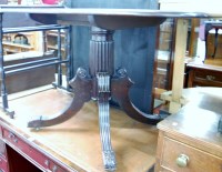 Lot 1187 - A Regency mahogany pedestal breakfast table,...