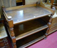 Lot 1196 - A Victorian mahogany three tier buffet whatnot...