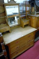 Lot 1198 - An Art Nouveau oak mirror back dressing chest...