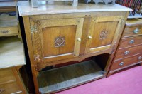 Lot 1201 - A 17th century style joined oak double door...