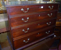 Lot 1215 - A 19th century mahogany square front chest of...