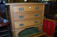 Lot 1226 - An Edwardian satin walnut chest of three long...