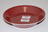 Lot 188 - A Chinese copper red porcelain saucer-dish, in...