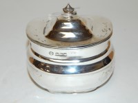 Lot 201 - A George V silver tea caddy, of bombe form, by...