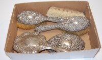 Lot 214 - A late Victorian ladies silver mounted three...
