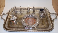 Lot 218 - A Victorian silver plated twin handled tray,...