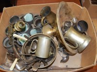 Lot 220 - A box of miscellaneous metalware to include;...