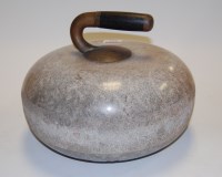 Lot 221 - A curling stone, having brass mount and ebony...