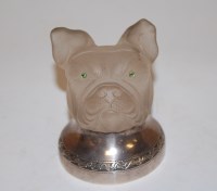 Lot 237 - A frosted glass car mascot, in the form of a...
