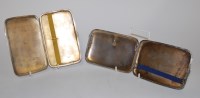 Lot 244 - A George V silver pocket cigarette case,...