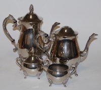 Lot 92 - A silver plated four piece tea and coffee...