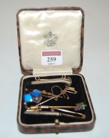 Lot 259 - Circa 1900 unmarked yellow metal seed pearl...